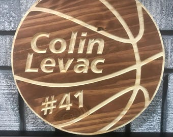 Personalized Basketball Sign | Custom Basketball Wall Art | Basketball Room Decor | Man Cave Sports Sign  Custom Sports Sign