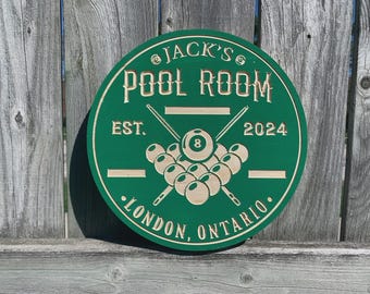 Custom Pool Room Sign – Personalized Bar Sign, Game Room Decor, Man Cave, Home Bar, Rustic Wood Wall Decor, Gift for Dad