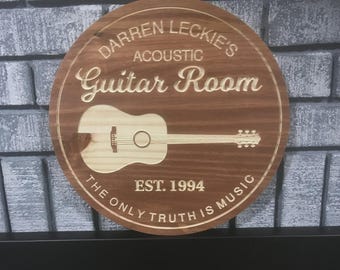 Rustic Music Room Sign | Custom Home Rock Decor | Personalized Musical Art | Musician Studio Wall Decor