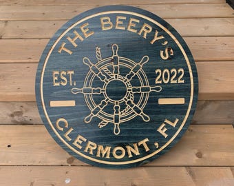 Personalized Gift Boathouse Sign – Cottage, Lake House Sign, Beach Wall Art, Nautical Decor, Coastal Home Sign, Wood Sign