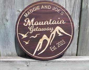 Personalized Wooden Cottage Retreat Sign | Custom Cabin Decor | Rustic Lake House Wall Art | Cottage Name Sign | Cabin Gift