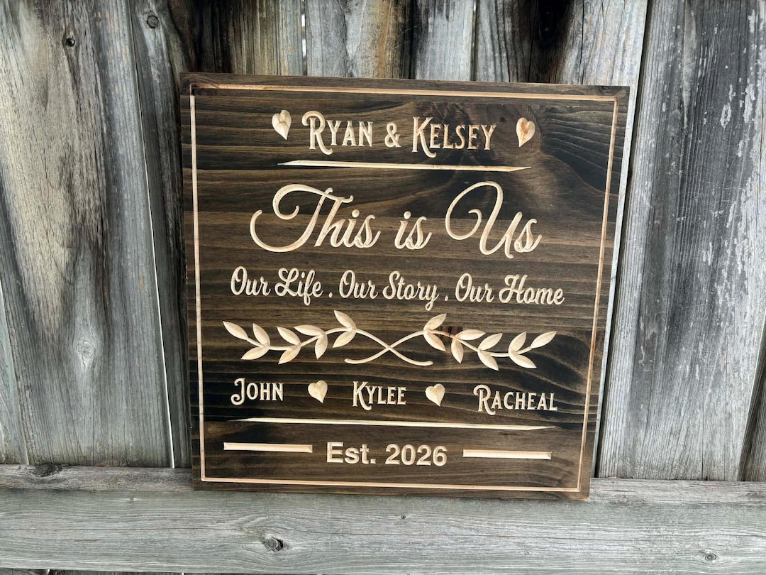 Personalized Family Name Established Sign, Custom Last Name Wood Sign ...