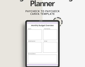 Paycheck Budget Planner | Editable Budget by Paycheck | Canva Finance Template | Digital Money Planner