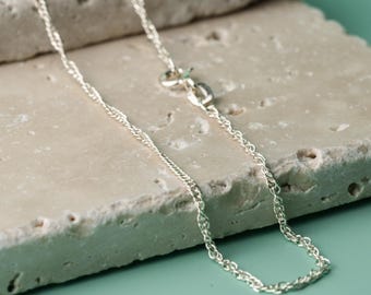 Sterling Silver Rope Chain Necklace – Twisted Minimalist Chain – Everyday Artisan Jewelry from Mexico