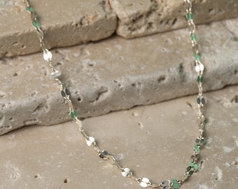 Sterling Silver Marquise Link Necklace – Minimalist Oval Link Chain – Artisan Jewelry from Mexico