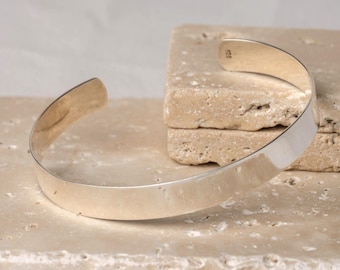 Thick Silver Cuff Bracelet Sterling Wide Open Bangle Minimal Statement