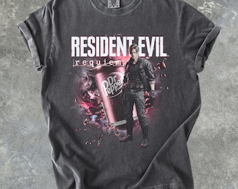 Comfort Colors® Vintage Resident Evil Requiem T-Shirt, Dr. Pepper Collaboration Tee Horror Game 2026