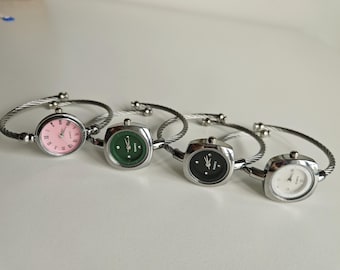 Montre-bracelet minimaliste pour femme, cadeau de style jonc à enfiler