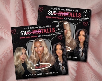 Flash Sale Flyer, Special Deal Flyer, MUA Lashes Nail Hair Sale Flyer, Wig Sale Flyer, Canva Template, Canva Editable,