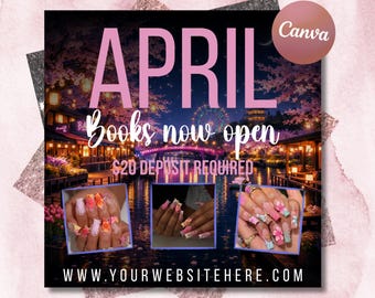 Spring Break Booking Flyer, Spring Booking Flyer, Spring Break Sale Flyer, Spring Special Flyer, Hair Lashes Nail Makeup Braids Flyer, Canva