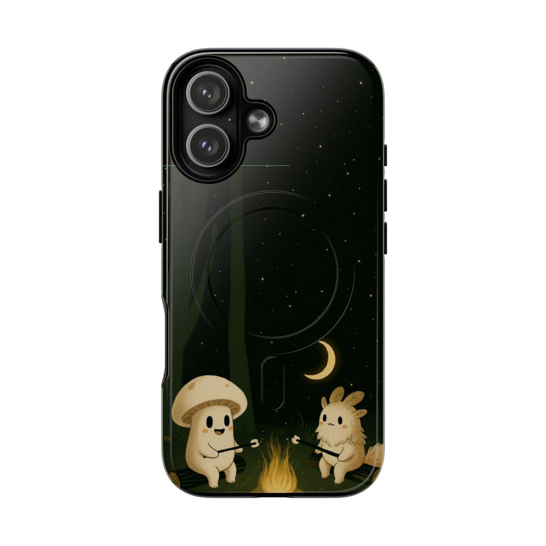 Campfire Mushroom and Squirrel Phone Case | Tough Magnetic Case - Etsy