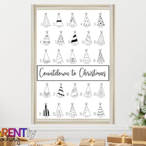 Christmas Advent countdown to Christmas calendar for kids