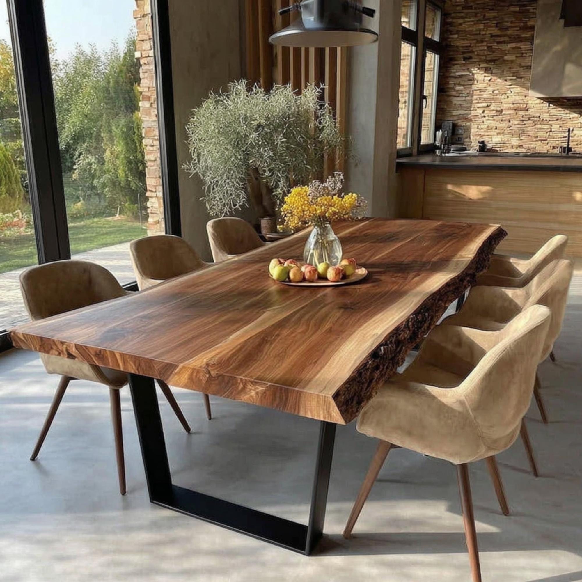 Custom Walnut Dining Table – Solid Wood Farmhouse Kitchen Table - Etsy ...