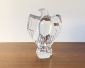 Baccarat Crystal Napoleon Eagle Figurine with Stamps and Original Baccarat Sticker