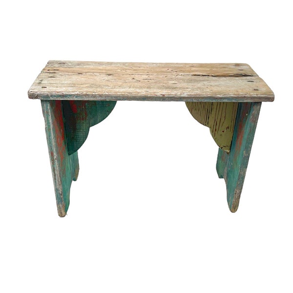 Tabouret antique en détresse / Étagère / Support de livres / Support de plantes / Décor de ferme