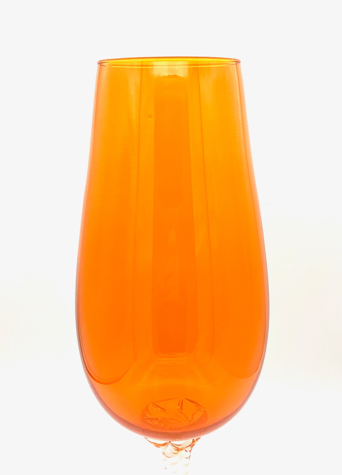 Vintage Orange Empoli Glass Vase / Empoli Italy Glass / Etsy