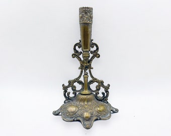 Antique French Art Nouveau Metal Candleholder / Home Decor / Candle Holder
