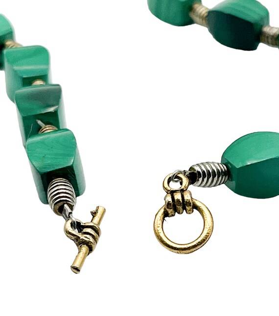 Vintage Green Malachite Beaded Necklace / Women's… - image 8