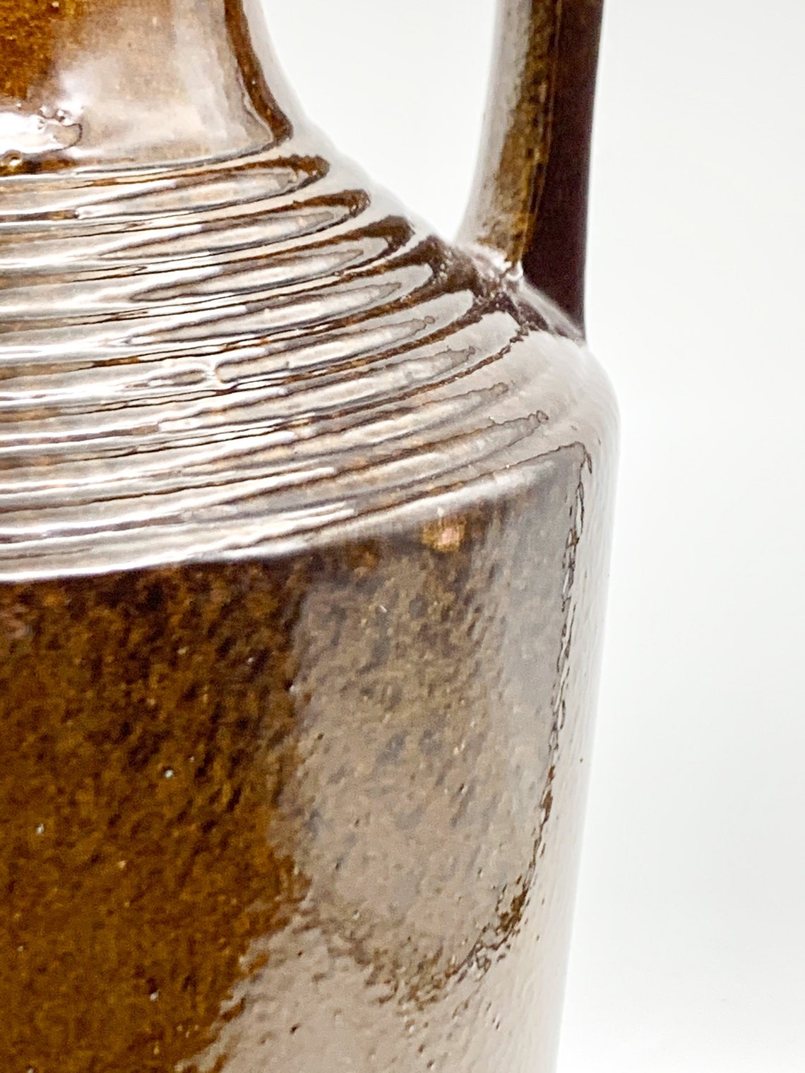 Vintage braun Keramik Amphore Vase mit Doppelgriffe 4688P Etsy