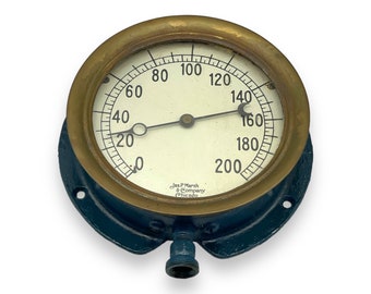 Antique Jas. P. Marsh & Co. Steam Pressure Gauge / Collectible / Home and Living / Home Decor / Home Accents / Wall Decor