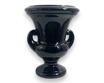 Vintage HAEGER Pottery Large Trophy Vase Urn Vase in Black / Home Decor