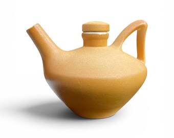 Decantador Izarra vintage con forma de tetera y tapón, de cerámica para bar, botella decorativa de mediados de siglo, decantador de licor francés.
