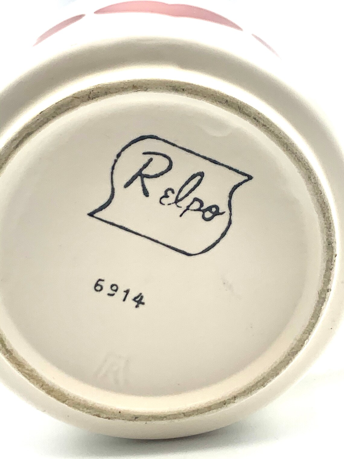 Vintage Relpo Pottery Pitcher with Hearts Design 6914 / Relpo Etsy