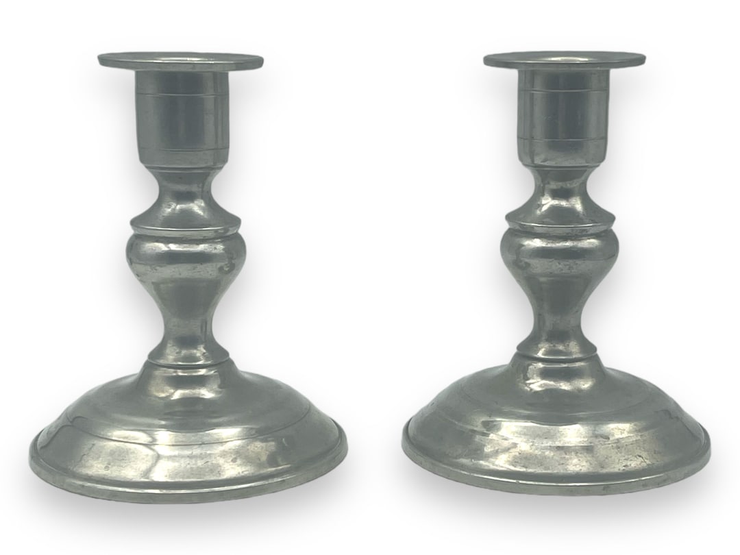 Pair of Pewter Candlestick Holders by Woodbury Pewterers / Etsy