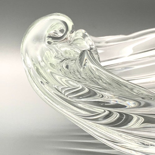 Licio Zanetti Murano Clear Art Glass Shell Bowl Artist Signed / Italian Murano Glass Shell Bowl / Collectible Glass / Murano shops Shell Bowl