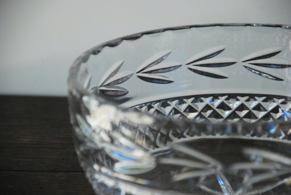 Vintage Galway Irish Cut Glass Lead Crystal 8 inch Bowl Leah Etsy