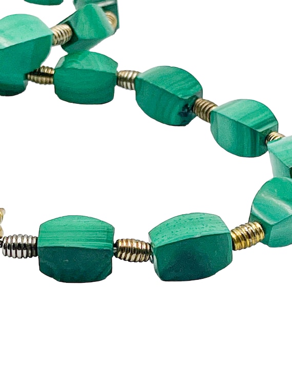 Vintage Green Malachite Beaded Necklace / Women's… - image 3