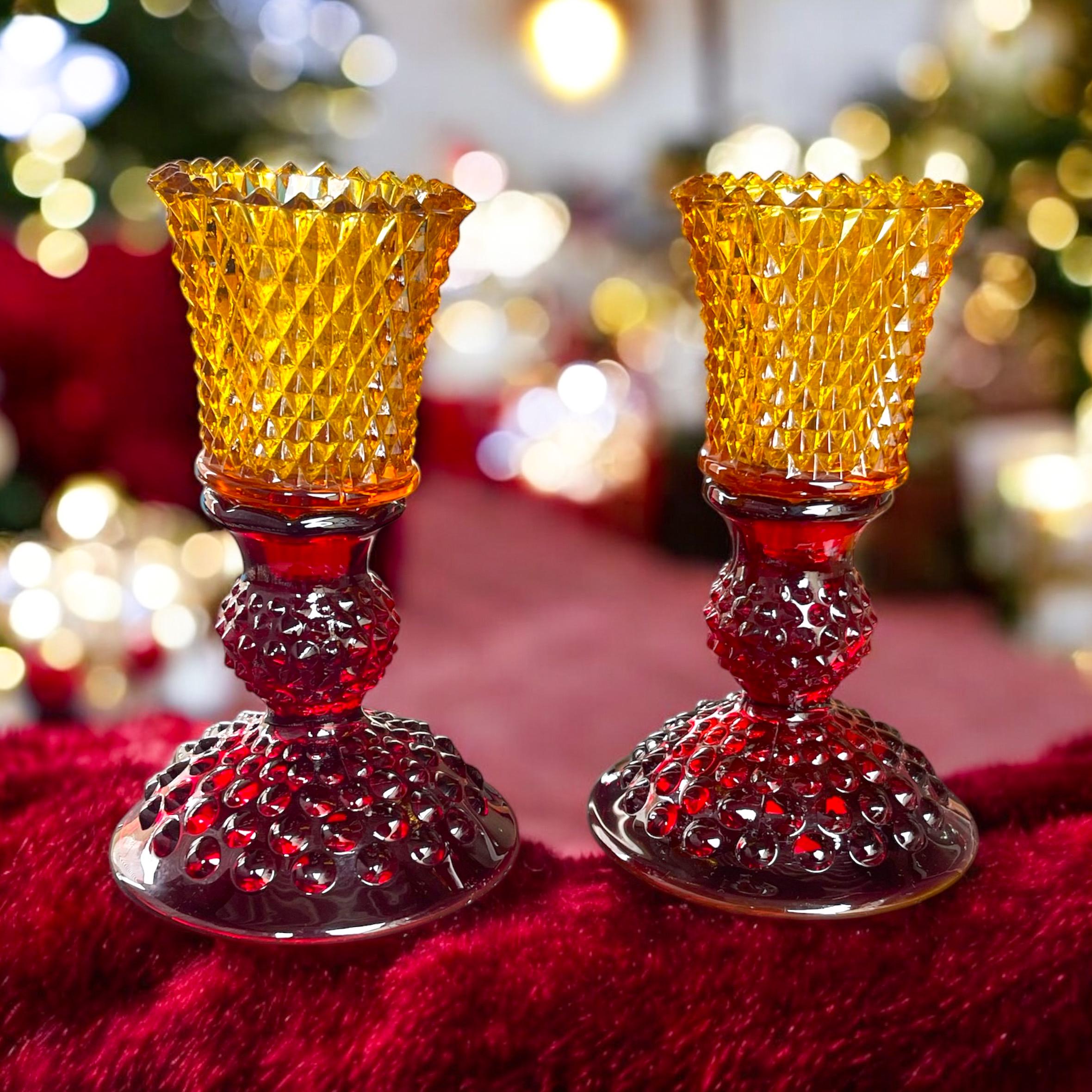 Fenton キャンドルホルダー2個セット Fenton キャンドルホルダー2個セット 工芸品