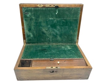 Antique 1800's Writing Desk / Travel Writing Desk Box / Travel Lap Desk