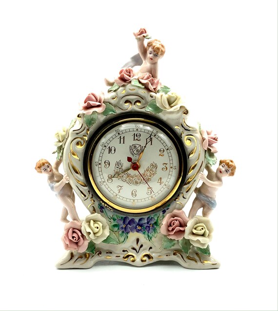 Vintage Heirlooms of Tomorrow Clock Porcelain Capodimonte Etsy