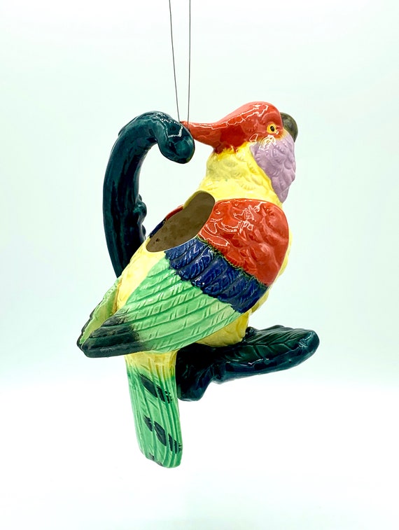 Conure ceramic parrot Planter