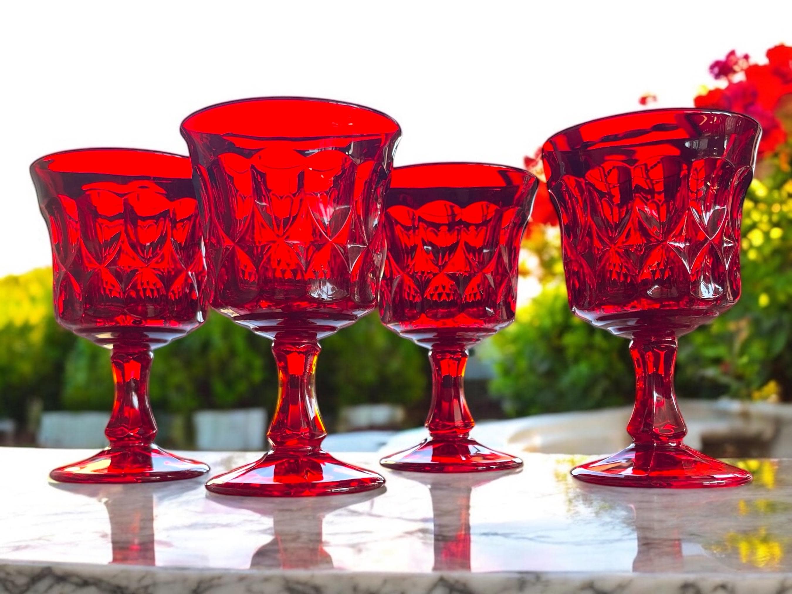 Noritake Red Glasses - Etsy