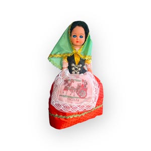 Vintage Sicilian Souvenir Doll: 8.5&quot; Italy Travel Collectible