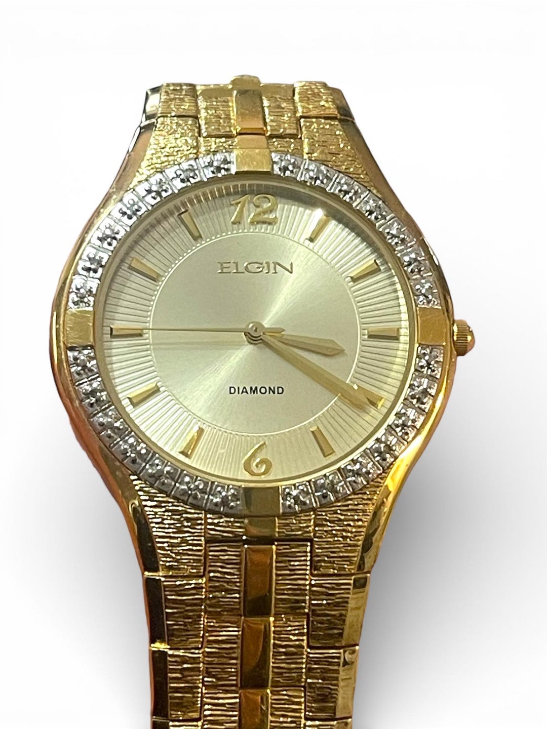 Vintage Elgin Gold Tone Men's Watch Quartz Japan Movement Gold