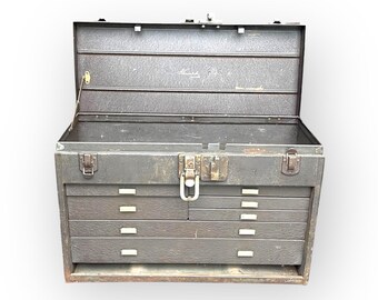 Vintage Kennedy Machinist Tool Box: Industrial Metal Tool Chest