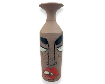 Lez Autres Pottery Vase with Face / Ceramic Pottery Vase / Home Decor / Vases / Gift