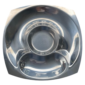 Vintage Cultura Sweden Serving Tray: Mid-Century Modern Brushed Stainless Steel
