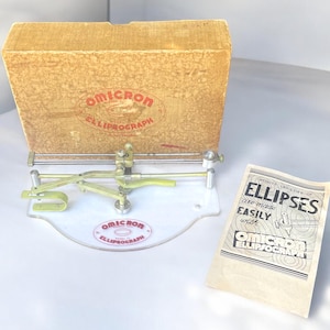 Vintage Omicron Ellipsograph No. 17 | Drawing Tool in Original Box w/ Instructions | Engineering & Design Gift | Drafting Tool