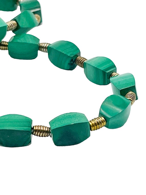 Vintage Green Malachite Beaded Necklace / Women's… - image 4