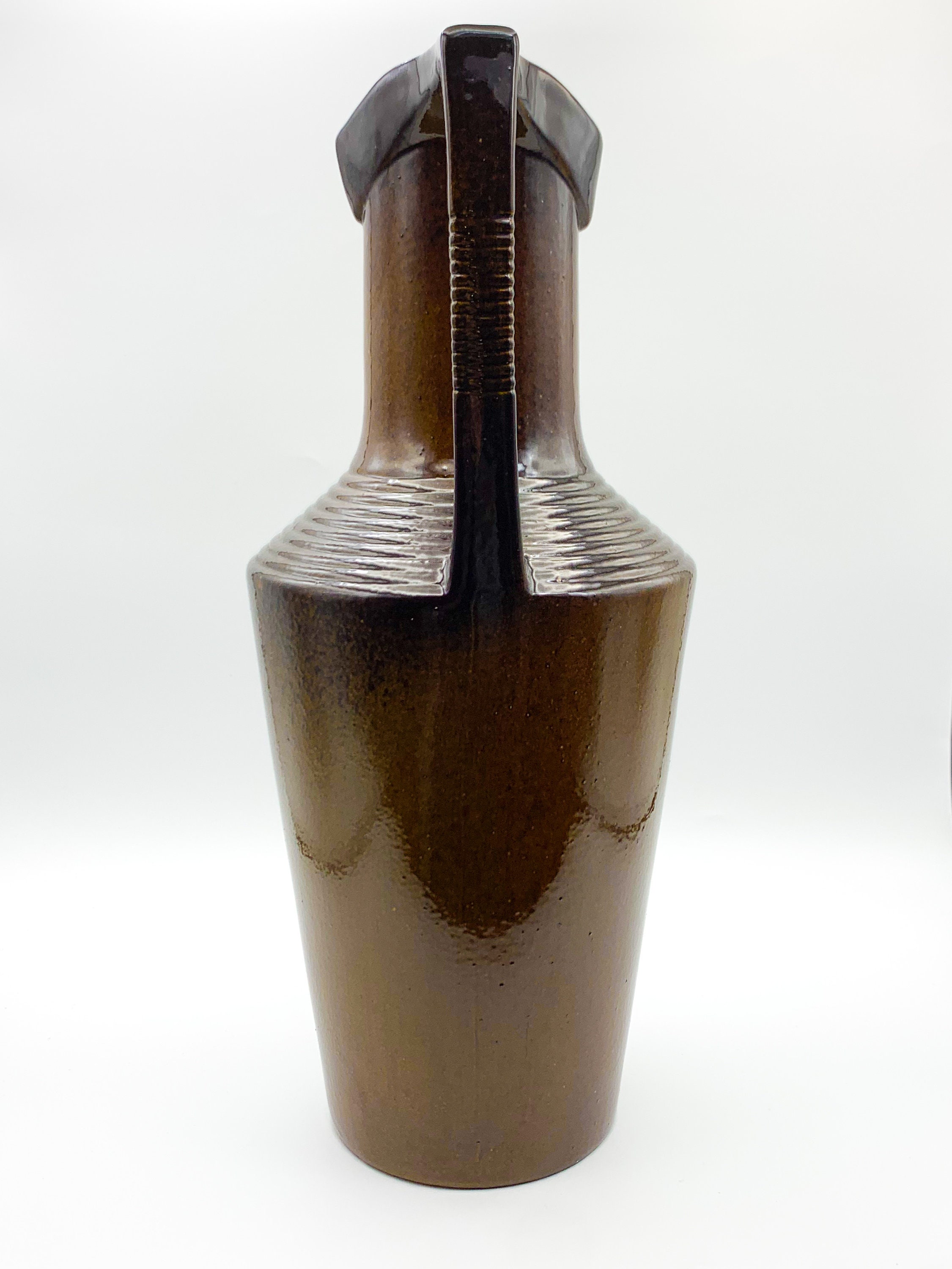 Vintage braun Keramik Amphore Vase mit Doppelgriffe 4688P Etsy