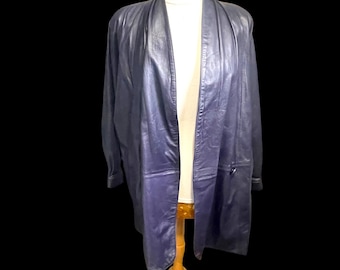 Vintage Lemonade Leather Jacket – Deep Purple, Shawl Collar - Retro Jacket - Plum Leather Jacket