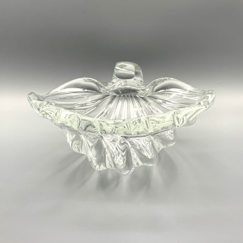 Licio Zanetti Murano Clear Art Glass Shell Bowl Artist Signed / Italian Murano Glass Shell Bowl / Collectible Glass / Murano shops Shell Bowl