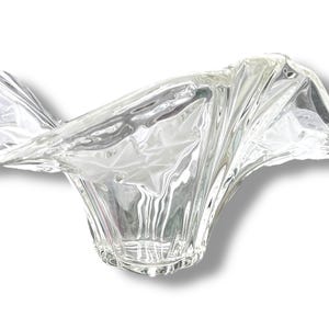 Ciotola vintage in cristallo Parisian Ivy di Mikasa / Piatto per dolciumi in vetro satinato / Ciotola a forma di rosa / Centrotavola triangolare / Germania