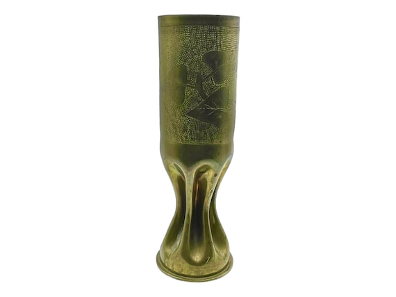 Buy Antique 1909 Lorenz Brevettato Tempini Brass Trench Art Vase Artillery  Shell Vase With Etched Leaves / Military Collectibles / Militaria Online in  India 