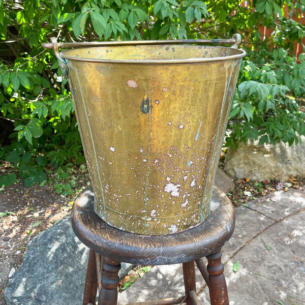 Antique Brass Bucket Etsy