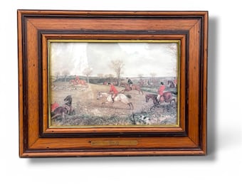 Grabado antiguo inglés de una escena de caza: “Full Cry” de Henry Thomas Alken – Roy Edwards Fine Arts, enmarcado.